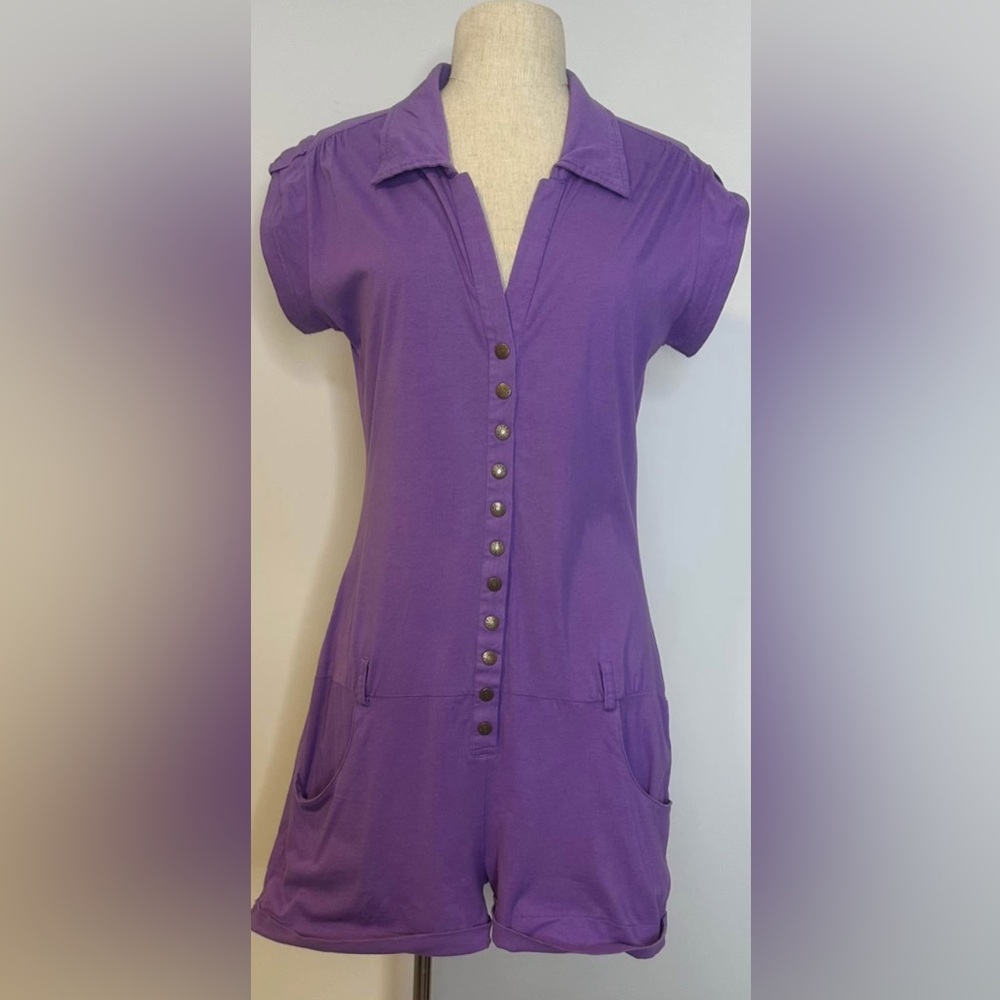 Ichi: Purple Button-Up Romper